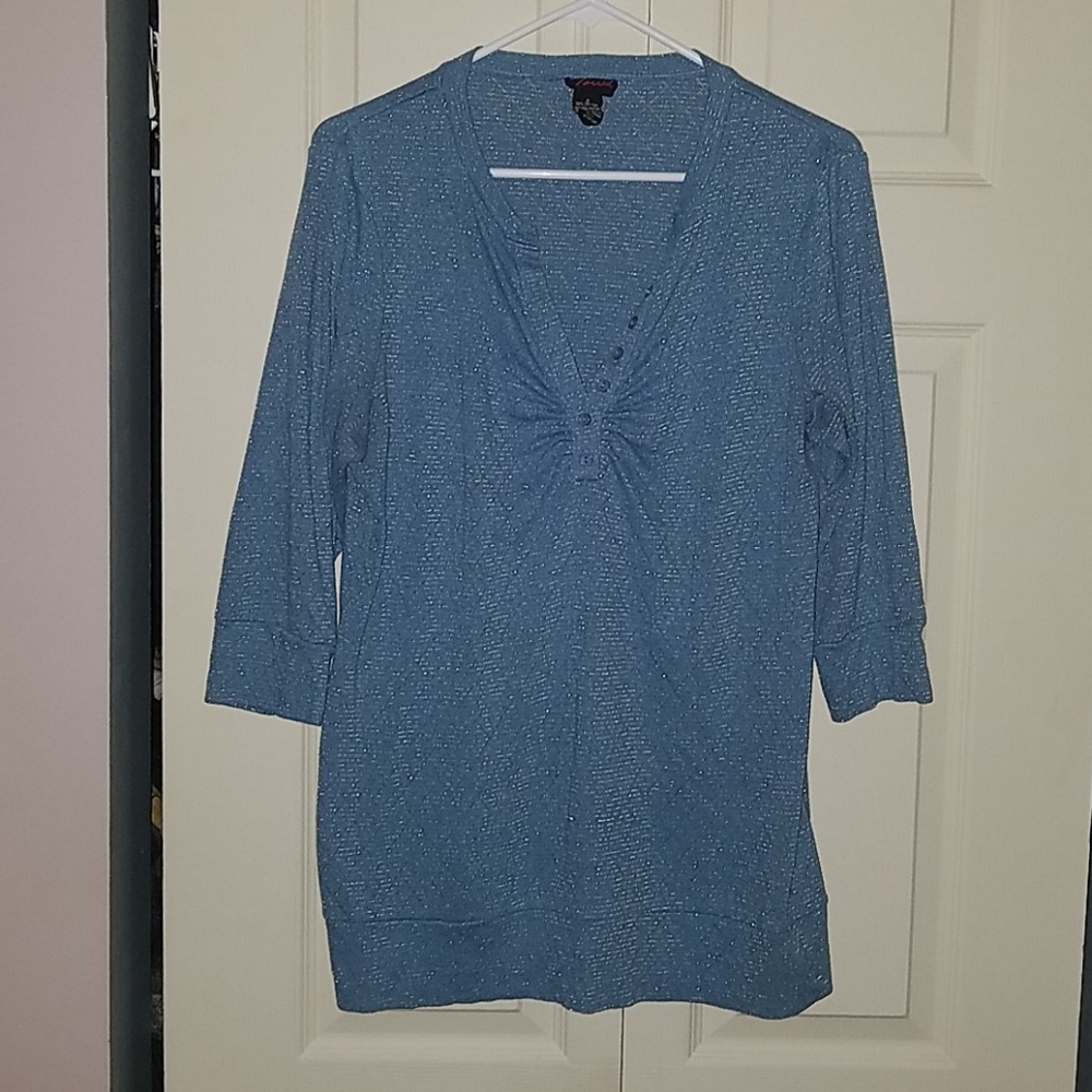 Torrid Blue Button Top Size 2
